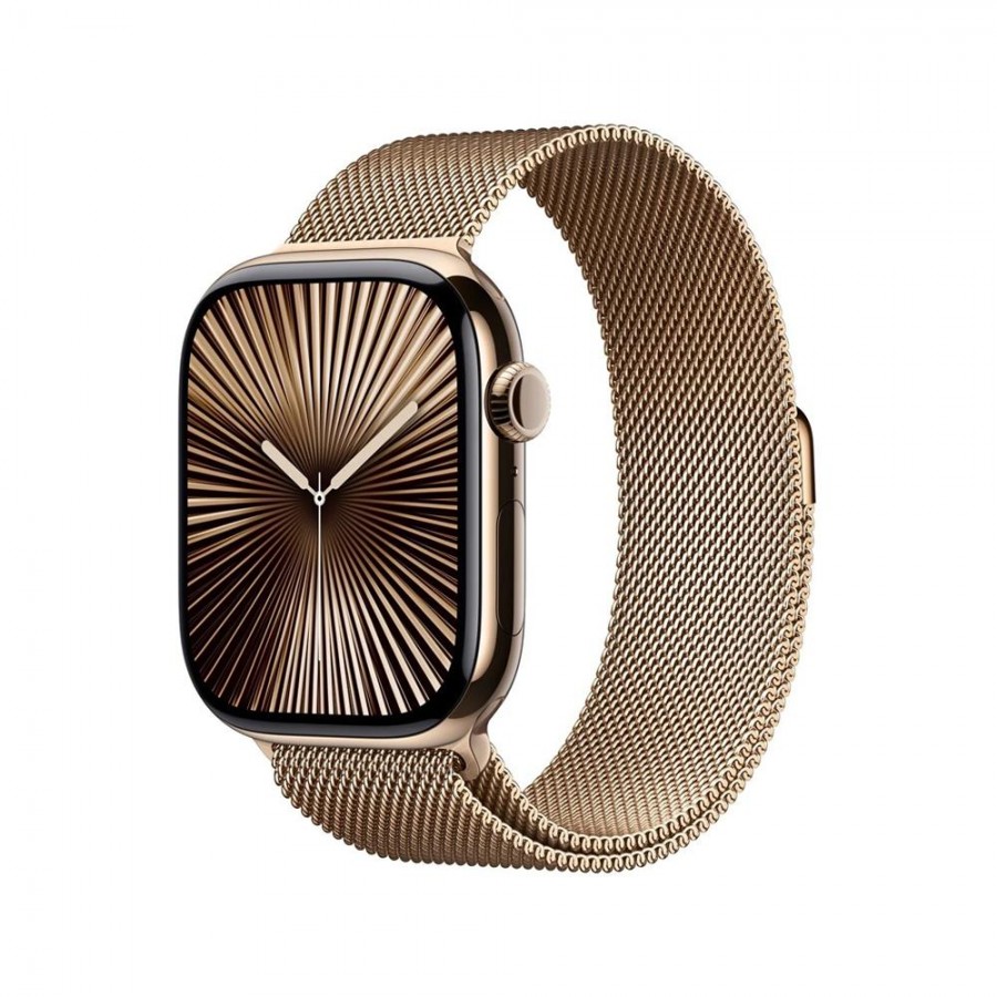 Apple Watch Series 10 GPS + Cel 46mm Altın Rengi Titanyum Kasa Altın Rengi Milano Loop S/M