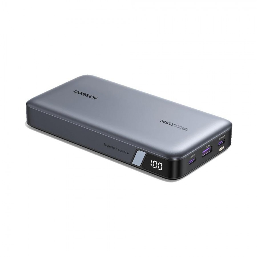 UGREEN 25.000mAh 145W PD QC Led Göstergeli Taşınabilir Hızlı Şarj Cihazı Powerbank - Gri